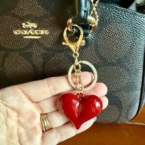 NEW Gorgeous Red Heart Keychain Purse Handbag Charm